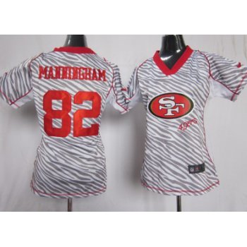 Nike San Francisco 49ers #82 Mario Manningham 2012 Womens Zebra Fashion Jersey