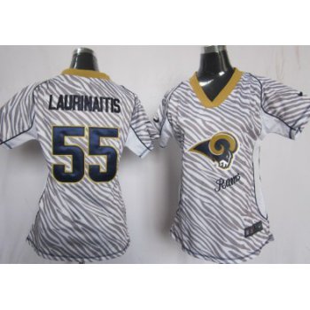 Nike St. Louis Rams #55 James Laurinaitis 2012 Womens Zebra Fashion Jersey