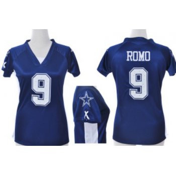 Nike Dallas Cowboys #9 Tony Romo 2012 Blue Womens Draft Him II Top Jersey