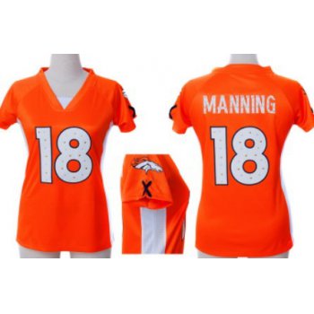 Nike Denver Broncos #18 Peyton Manning 2012 Orange Womens Draft Him II Top Jersey