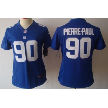 Nike New York Giants #90 Jason Pierre-Paul Blue Limited Womens Jersey