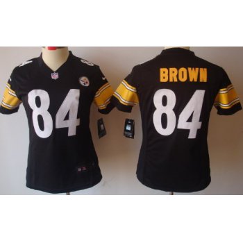 Nike Pittsburgh Steelers #84 Antonio Brown Black Limited Womens Jersey