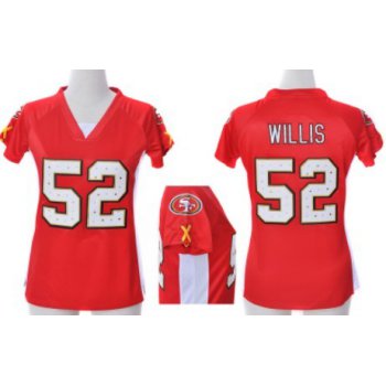 Nike San Francisco 49ers #52 Patrick Willis 2012 Red Womens Draft Him II Top Jersey