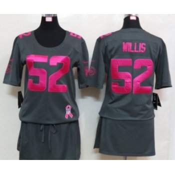 Nike San Francisco 49ers #52 Patrick Willis Breast Cancer Awareness Gray Womens Jersey