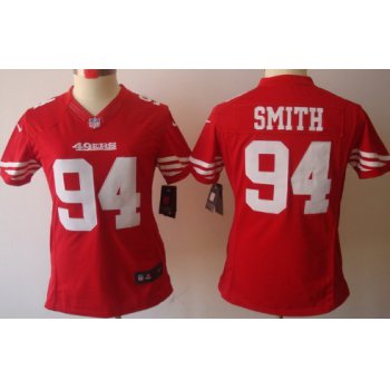 Nike San Francisco 49ers #94 Justin Smith Red Limited Womens Jersey