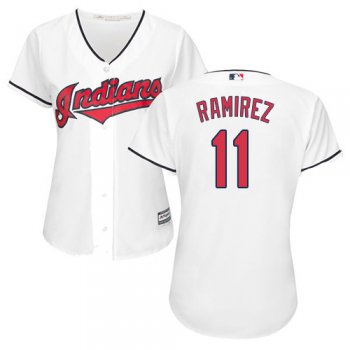 Indians #11 Jose Ramirez White Home Women's Stitched Baseball Jersey