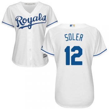 Royals #12 Jorge Soler White Home Women's Stitched Baseball Jersey