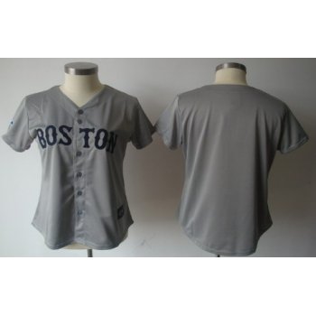 Boston Red Sox Blank Gray Womens Jersey