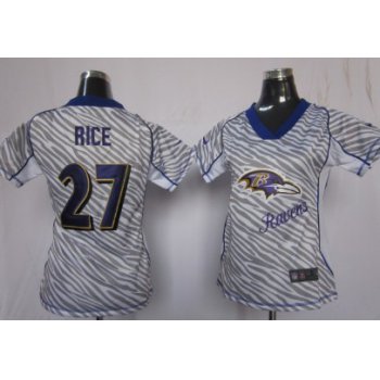 Nike Baltimore Ravens #27 Ray Rice 2012 Womens Zebra Fashion Jersey