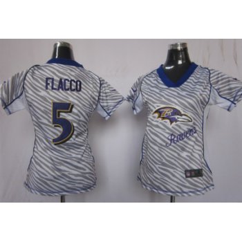 Nike Baltimore Ravens #5 Joe Flacco 2012 Womens Zebra Fashion Jersey