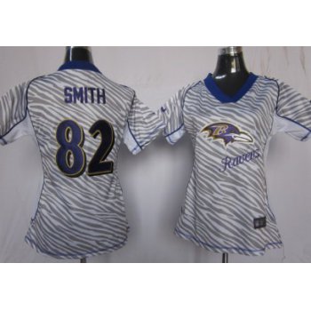 Nike Baltimore Ravens #82 Torrey Smith 2012 Womens Zebra Fashion Jersey