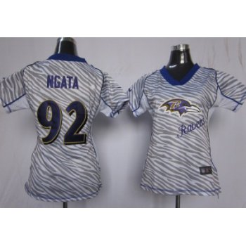 Nike Baltimore Ravens #92 Haloti Ngata 2012 Womens Zebra Fashion Jersey