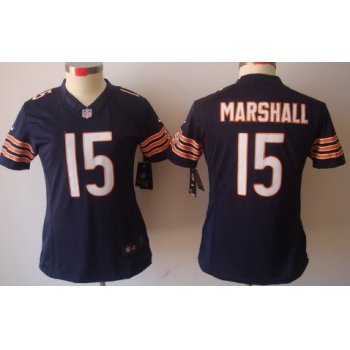 Nike Chicago Bears #15 Brandon Marshall Blue Limited Womens Jersey