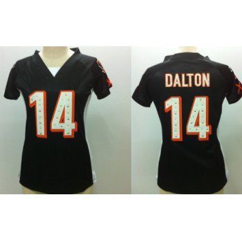 Nike Cincinnati Bengals #14 Andy Dalton 2012 Black Womens Draft Him II Top Jersey