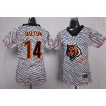 Nike Cincinnati Bengals #14 Andy Dalton 2012 Womens Zebra Fashion Jersey