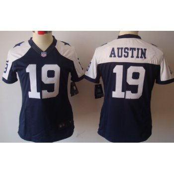 Nike Dallas Cowboys #19 Miles Austin Blue Thanksgiving Limited Womens Jersey