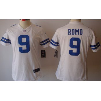 Nike Dallas Cowboys #9 Tony Romo White Limited Womens Jersey