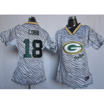 Nike Green Bay Packers #18 Randall Cobb 2012 Womens Zebra Fashion Jersey