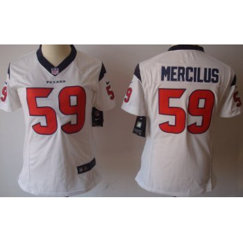 Nike Houston Texans #59 Whitney Mercilus White Limited Womens Jersey