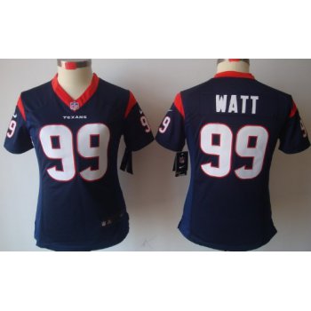 Nike Houston Texans #99 J.J. Watt Blue Limited Womens Jersey