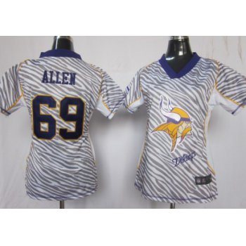 Nike Minnesota Vikings #69 Jared Allen 2012 Womens Zebra Fashion Jersey