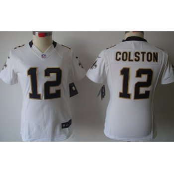 Nike New Orleans Saints #12 Marques Colston White Limited Womens Jersey