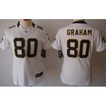 Nike New Orleans Saints #80 Jimmy Graham White Limited Womens Jersey