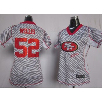 Nike San Francisco 49ers #52 Patrick Willis 2012 Womens Zebra Fashion Jersey