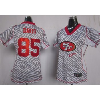 Nike San Francisco 49ers #85 Vernon Davis 2012 Womens Zebra Fashion Jersey