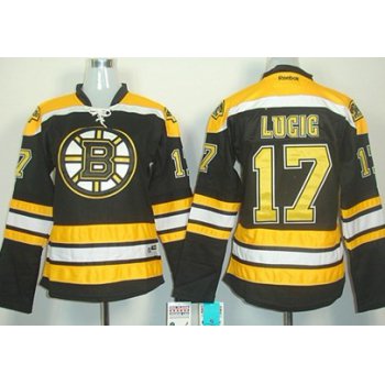 Boston Bruins #17 Milan Lucic Black Womens Jersey