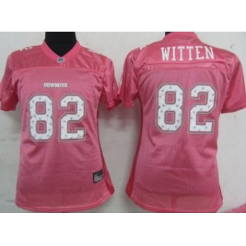 Dallas Cowboys #82 Jason Witten Pink Star Struck Fashion Womens Jersey