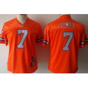 Denver Broncos #7 John Elway Orange Throwback Womens Jersey