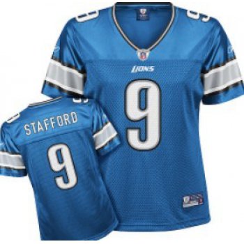 Detroit Lions #9 Matthew Stafford Light Blue Womens Jersey