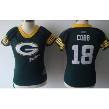 Green Bay Packers #18 Randall Cobb 2011 Green Womens Field Flirt Fashion Jersey