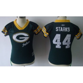 Green Bay Packers #44 James Starks 2011 Green Womens Field Flirt Fashion Jersey