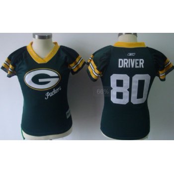 Green Bay Packers #80 Donald Driver 2011 Green Womens Field Flirt Fashion Jersey