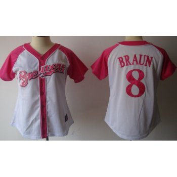 Milwaukee Brewers #8 Ryan Braun 2012 Fashion Womens by Majestic Athletic Jersey