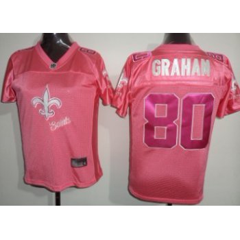 New Orleans Saints #80 Jimmy Graham 2011 Pink Stitched Womens Jersey