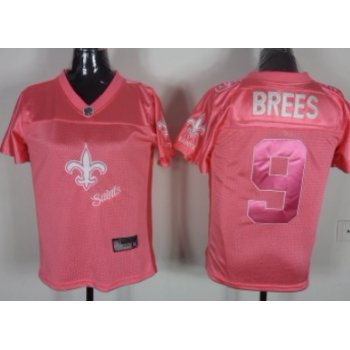 New Orleans Saints #9 Drew Brees 2011 Pink Stitched Womens Jersey