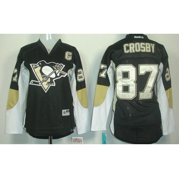 Pittsburgh Penguins #87 Sidney Crosby Black Womens Jersey