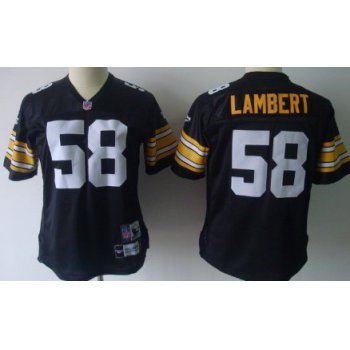 Pittsburgh Steelers #58 Jack Lambert Black Throwback Womens Jersey