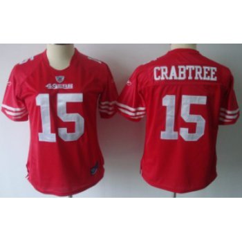 San Francisco 49ers #15 Michael Crabtree Red Womens Jersey