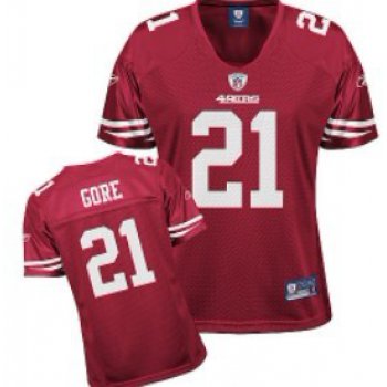 San Francisco 49ers #21 Frank Gore Red Womens Jersey