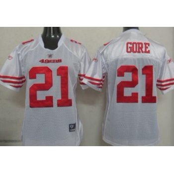 San Francisco 49ers #21 Frank Gore White Womens Team Jersey