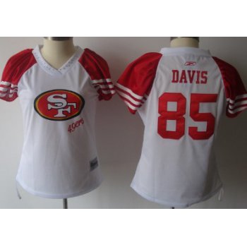 San Francisco 49ers #85 Vernon Davis 2011 White Womens Field Flirt Fashion Jersey