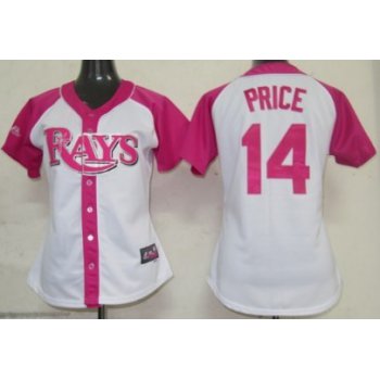 Tampa Bay Rays #14 David Price 2012 Fashion Womens by Majestic Athletic Jersey