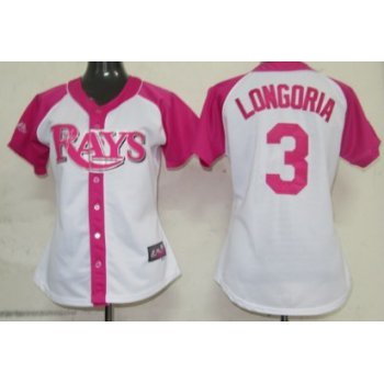 Tampa Bay Rays #3 Evan Longoria 2012 Fashion Womens by Majestic Athletic Jersey