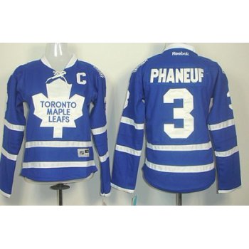 Toronto Maple Leafs #3 Dion Phaneuf Blue Womens Jersey