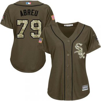 White Sox #79 Jose Abreu Green Salute to Service Women's Stitched Baseball Jersey