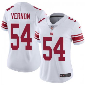 Women's Nike Giants #54 Olivier Vernon White Stitched NFL Vapor Untouchable Limited Jersey